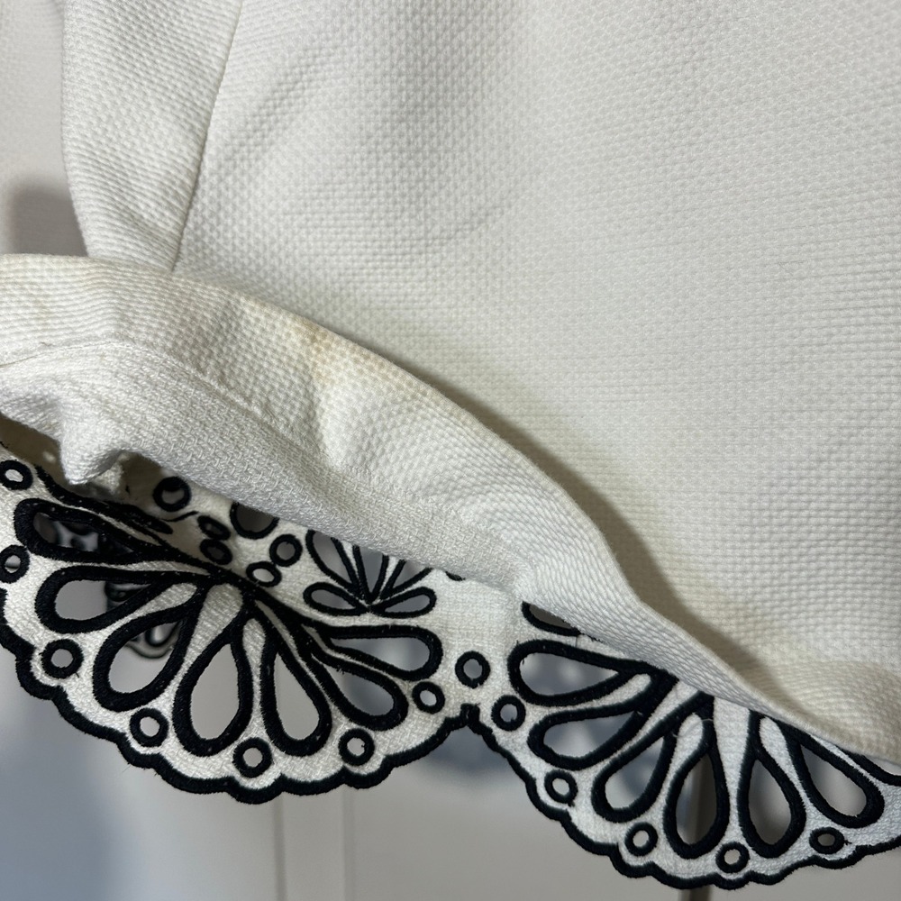 EMILIO PUCCI White Sangallo Embroidered Shorts Textured Scalloped Eyelet 40 or 8 - Picture 4 of 6